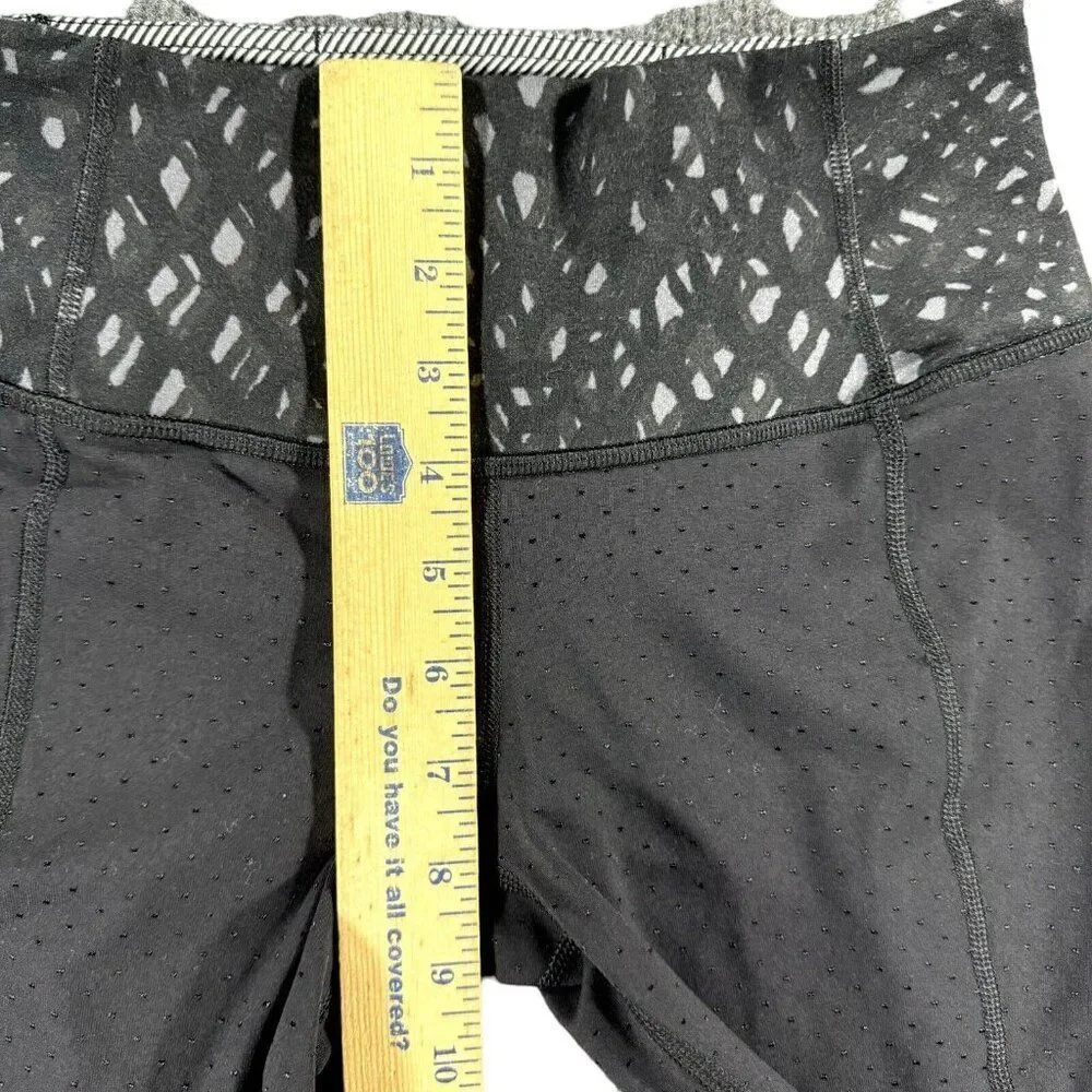 Lululemon Leggings Womens 2 Black Gather Crow Crop II Shine Dot Black Activewear